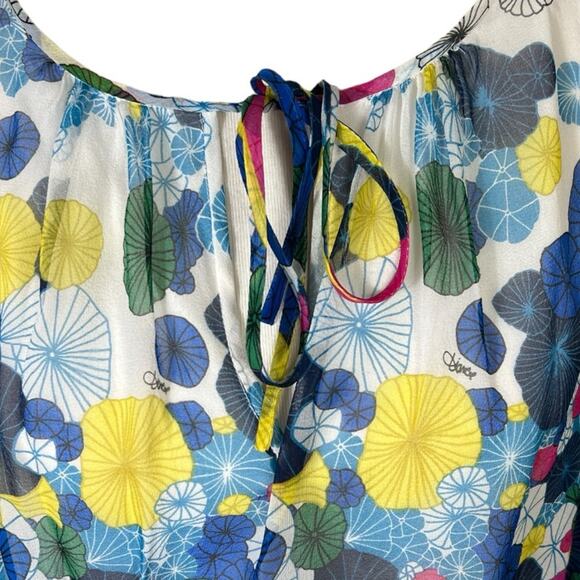 Diane von Furstenberg DVF Emelia Floral Print Dolman Sleeve Silk Blouse Size S - Picture 6 of 11